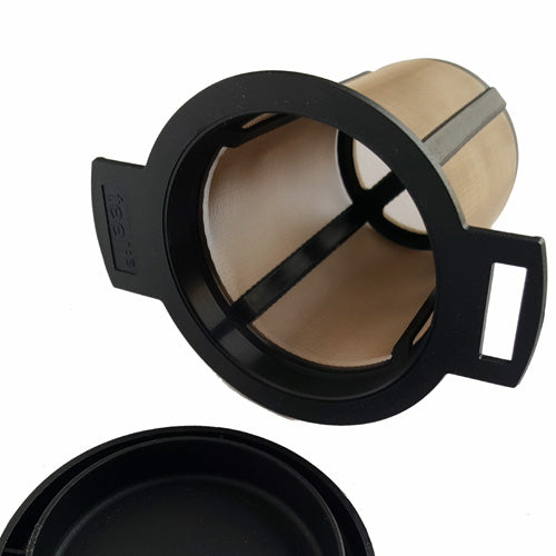 Teesiivilä + kansi 'Teeli' musta, teräs-muovi