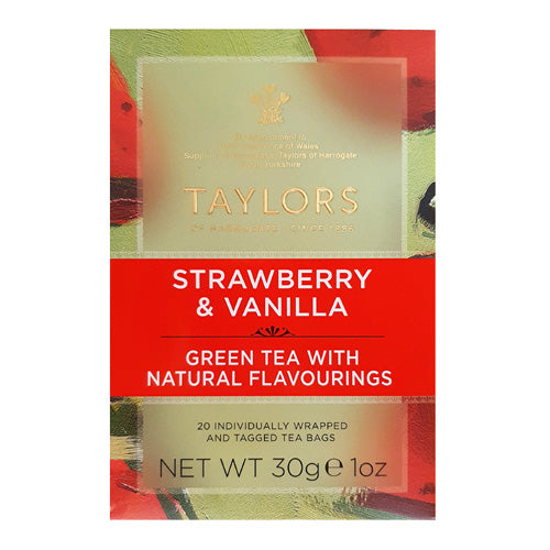 Taylors of Harrogate Green Strawberry & Vanilla Tea 20 ps