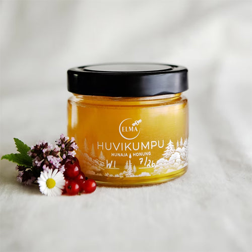 Huvikumpu - suomalainen hunaja puutarhan kukista, 350g juokseva